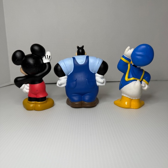 3 Walt Disney Bath Toys Figures Mickey, Pete Donald Plastic PVC Figures - Picture 2 of 11
